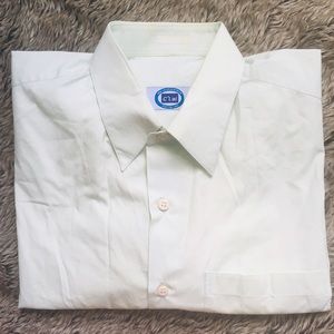 Custom tailored men mint green color button down dress shirt size XL 48”